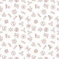 Vector Genetics outline minimal seamless pattern Royalty Free Stock Photo