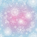 Vector gentle seamless Christmas pattern with stars, snowflakes