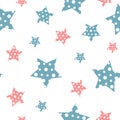 Vector gentle vintage seamless pattern with stars