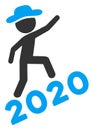 Gentleman Climbing 2020 Vector Flat Icon