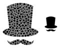 Vector Gentleman Mustache Mosaic of Dots