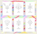 Vector geometric alchemy symbols with inspired phrases Royalty Free Stock Photo