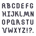 Vector geometric black ribbon alphabet. Geometric font.