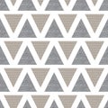 Vector Geometric Brown Taupe Gray Triangles on White Background Seamless Repeat Pattern