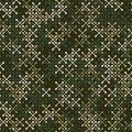 Vector geometric camo seamless pattern with simple cross shapes silhouettes Royalty Free Stock Photo