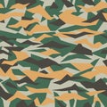 Vector geometric camouflage seamless pattern. Khaki design style for t-shirt. Military texture debris shape pattern, camo clothing Royalty Free Stock Photo