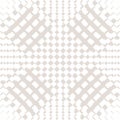 Vector geometric checkered seamless pattern. White and beige gradient effect Royalty Free Stock Photo