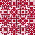 Vector Geometric Christmas Ornament. Warm Sweater Seamless Pattern. Embroidery Red and White Background Royalty Free Stock Photo