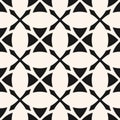 Vector geometric floral grid texture. Abstract black and white seamless pattern Royalty Free Stock Photo