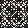 Vector geometric floral ornamental pattern. Seamless black and white texture. Royalty Free Stock Photo