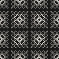 Vector geometric floral pattern. Elegant abstract black and white ornament Royalty Free Stock Photo