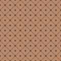 Vector geometric grid seamless pattern. Abstract brown texture with rounded net Royalty Free Stock Photo