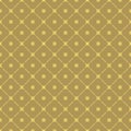 Vector geometric grid seamless pattern. Abstract golden texture with rounded net Royalty Free Stock Photo