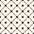 Vector geometric grid seamless pattern. Abstract monochrome rounded grid texture Royalty Free Stock Photo