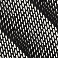 Vector geometric halftone seamless pattern with dash lines, fading stripes Royalty Free Stock Photo