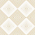 Vector geometric halftone seamless pattern with small lines. Gold and white Royalty Free Stock Photo