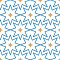 Vector geometric Islamic stars seamless pattern