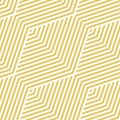 Vector geometric line seamless pattern. Golden texture with diagonal stripes Royalty Free Stock Photo