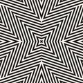 Vector geometric lines pattern. Abstract black and white seamless ornament Royalty Free Stock Photo