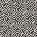 Vector geometric lines pattern. Black and white seamless striped background with diagonal stripes, chevron, zig zag Royalty Free Stock Photo