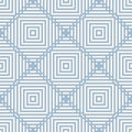 Vector geometric lines seamless pattern in blue and white colors. Linear texture Royalty Free Stock Photo