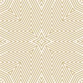 Vector geometric lines seamless pattern. Golden linear background. Royalty Free Stock Photo