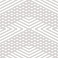 Vector geometric lines seamless pattern. Minimalist gray and white background Royalty Free Stock Photo