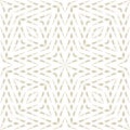 Vector geometric lines seamless texture. Golden pattern. Subtle ornament
