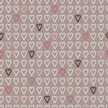 Vector geometric love seamless pattern in pastel