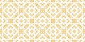 Vector geometric ornament in ethnic folk style. Abstract seamless pattern, Yellow and white color Royalty Free Stock Photo