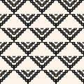 Vector geometric ornament in ethnic style. Monochrome abstract seamless pattern Royalty Free Stock Photo