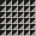 Vector geometric ornament in ethnic style. Monochrome abstract seamless pattern Royalty Free Stock Photo