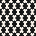 Vector geometric ornament pattern. Black and white seamless texture with mesh Royalty Free Stock Photo