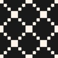 Vector geometric seamless pattern with squares, jagged shapes, grid, repeat tiles. Ornamental ethnic motif.