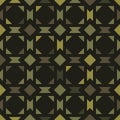 Vector geometric ornament. Seamless pattern. Abstract background in green and black color. Royalty Free Stock Photo