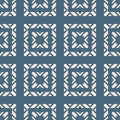Vector geometric ornamental seamless pattern. Abstract blue and white texture Royalty Free Stock Photo