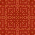 Vector geometric ornamental seamless pattern. Ethnic tribal style ornament. Brown and orange color Royalty Free Stock Photo
