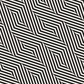 Vector geometric pattern. Abstract black and white seamless striped background. Optical illusion effect Royalty Free Stock Photo