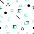 Vector geometric pattern, Form a triangle, line, circle. Hipster fashion in Memphis style