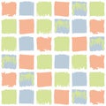 Vector geometric pattern seamless, colored squares on a white background, Doodle line texture Royalty Free Stock Photo