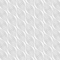 Vector geometric pattern with smooth wavy shapes, chains, ovals, thin curved vertical lines in abstract eyes.