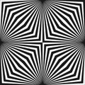 Vector geometric pattern with striped lines. Optical illusion effect, pop art style. Royalty Free Stock Photo