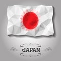 Vector geometric polygonal Japan flag.