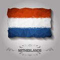 Vector geometric polygonal Netherlands flag.