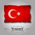 Vector geometric polygonal Turkey flag.