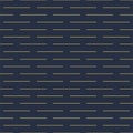 Vector geometric seamless horizontal dash pattern - goldish striped rich texture. Stylish blue background