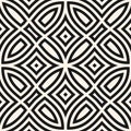 Vector geometric seamless pattern. Abstract black and white linear ornament Royalty Free Stock Photo