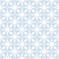 Vector geometric seamless pattern. Abstract blue and white ornament with stars Royalty Free Stock Photo