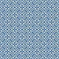 Vector geometric seamless pattern. Abstract blue and white ornamental texture Royalty Free Stock Photo