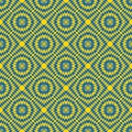 Vector geometric seamless pattern. Abstract blue and yellow mosaic background Royalty Free Stock Photo